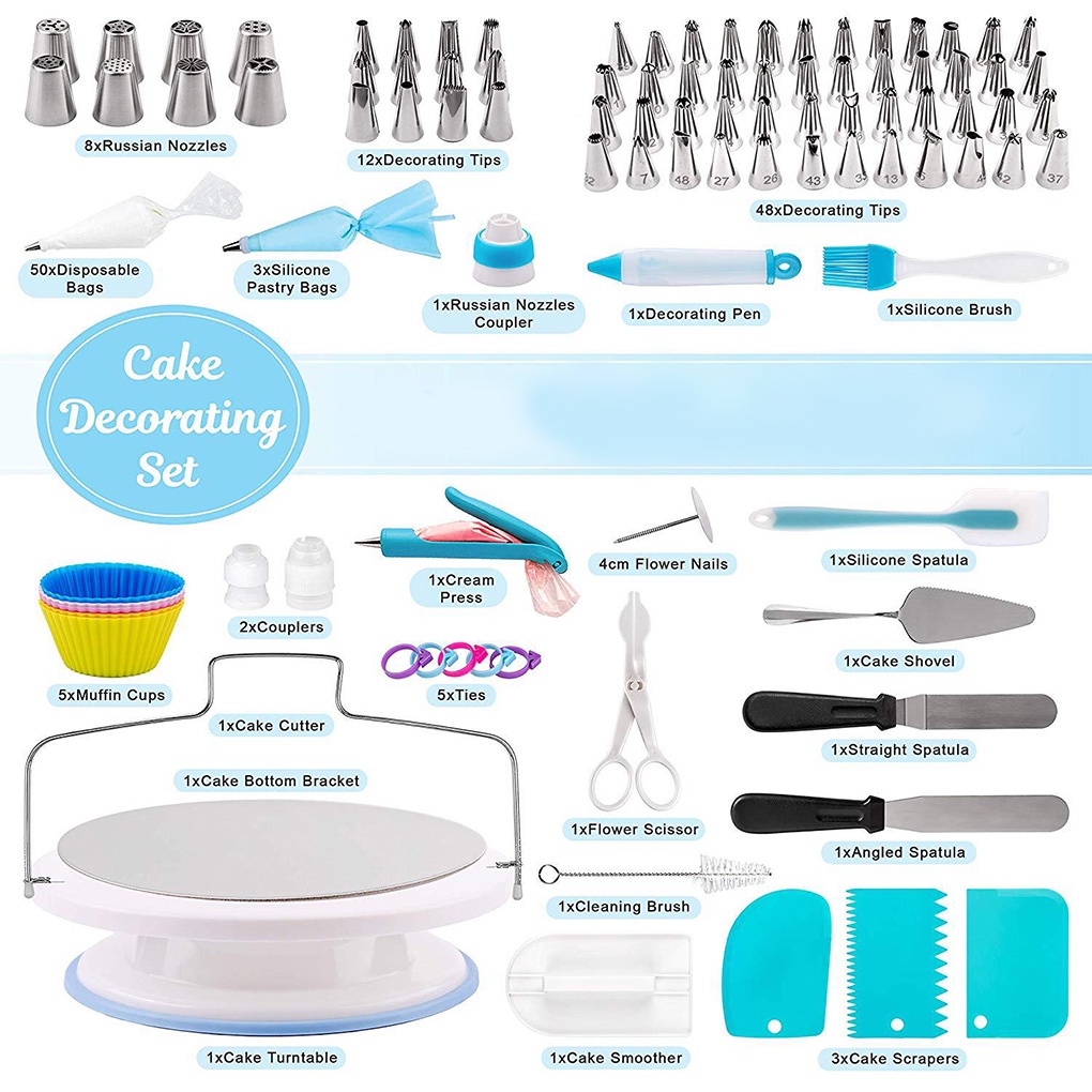 spl140 Pack Cake Decorating Kit Practical Combination Turntable Anti