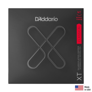 DAddario® XTC45 สายกีตาร์คลาสสิค ไนลอนใส สายลวดทองแดงเคลือบเงิน ซีรีย์ XT (Normal Tension, 28-44w) ** Made in USA **