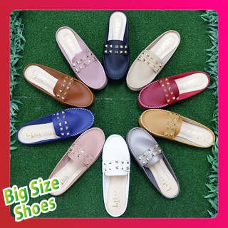 Big Size Shoes ไซส์ 41 - 45 รองเท้าคัทชูแฟชั่นสวยๆ แบบหน้ากากหนาม เปิดส้น