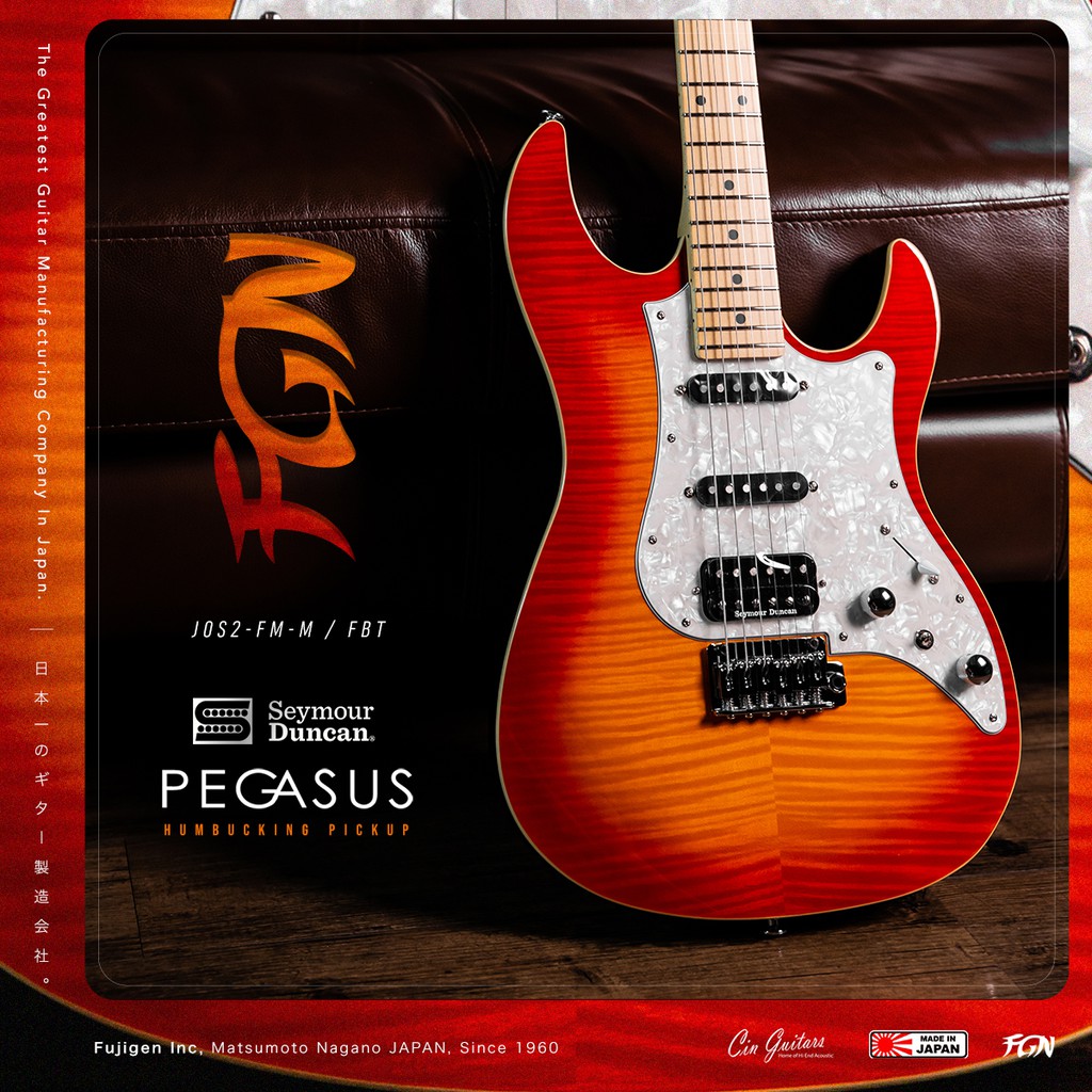 FGN JOS2-FM-M/FBT I กีตาร์ไฟฟ้าทรง Modern Strat (Fire Burst) I Seymour Duncan® Alnico ll Pro / SSL-1
