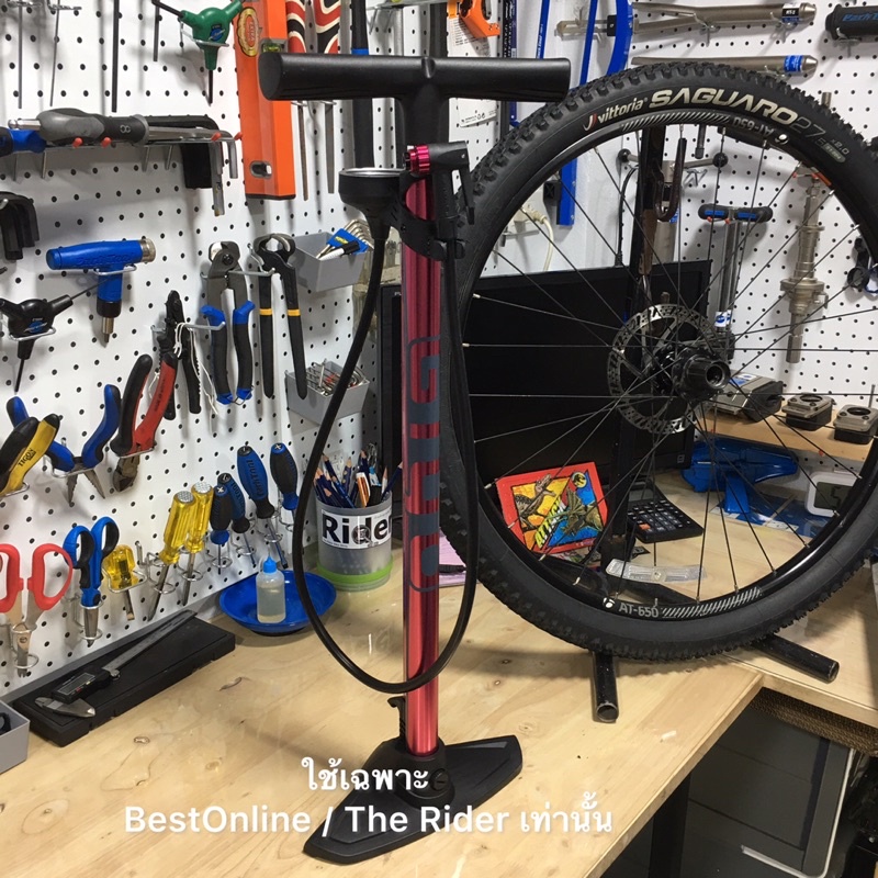 Giyo สูบลมจักรยาน ชนิดตั้งพื้นรุ่น GF-5825GA สูบได้ทั้งยางจุ๊บเล็กและใหญ่ สูบลม เครื่องสูบลม รุ่นTop