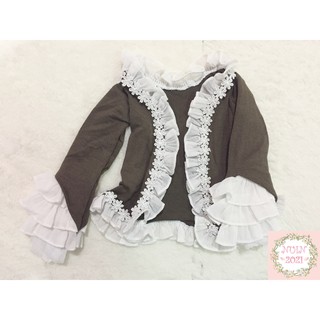 เสื้อคลุมมีระบาย สีเขียวขี้ม้า สำหรับตุ๊กตา BJD 1/3  ตุ๊กตาสูง 60 ซม. เสื้อผ้าตุ๊กตา เครื่องตกแต่งตุ๊กตา  เสื้อผ้าดอลล์