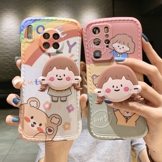 เคสโทรศัพท์ พร้อมวงแหวน ลายเด็กผู้หญิงน่ารัก สำหรับ Huawei P30Pro Nova7 Mate30 P40 P30