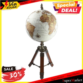 ของตกแต่งลูกโลก HOME L&amp;S WOODEN GLOBE 23 X 20 X 20 ซม. สีขาว อุปกรณ์ตกแต่งบ้านอื่นๆ DECORATIVE GLOBE HOME L&amp;S 23X20X20CM