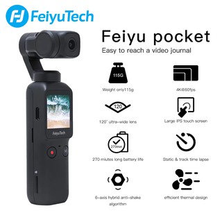 กล้องพกพา กล้อง Vlog Feiyutech Feiyu Pocket Stabilized Camera 6Axis Hybrid Stabilization 4K 60fps 270Min Handheld Gimbal