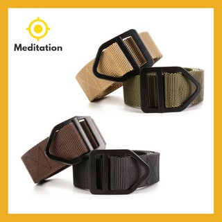 Meditation พร้อมส่ง เข็มขัดผู้ชาย หัวนิกเกิล สายผ้าไนล่อน ล็อคแน่น ทนทาน ไม่ต้องเจาะรู