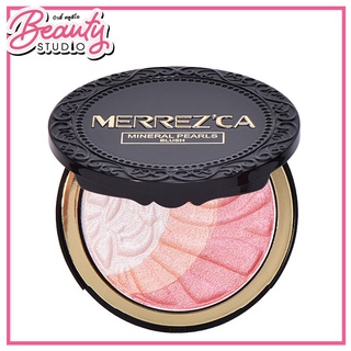 (แท้100%) Merrezca Mineral Pearl Blush 18g บลัชออนเนื้อวาว ช่วยเพิ่มความเงาวาวให้มิติของใบหน้า พร้อมแปรงปัดในตลับ