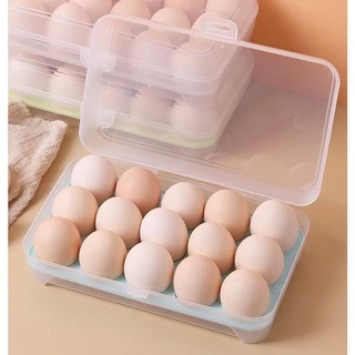 HomeDee กล่องเก็บไข่ 15 ช่อง ที่เก็บไข่มีฝาปิด กล่องบรรจุไข่ ที่ใส่ไข่ในตูเย็น พร้อมส่ง