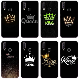 Vivo y20 y12 y15 2020 y83 y95 y11 2019 Case TPU Soft Silicon Protecitve Shell Phone casing Cover King Queen Couple Lovers