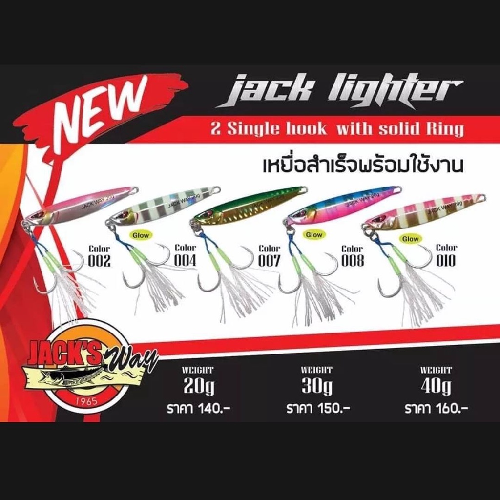 เหยื่อจิ๊ก Jack's Way Lighter 2 Single hook (เหยื่อสำเร็จพร้อมใช้งาน)-ไทบ้านฟิชชิ่ง