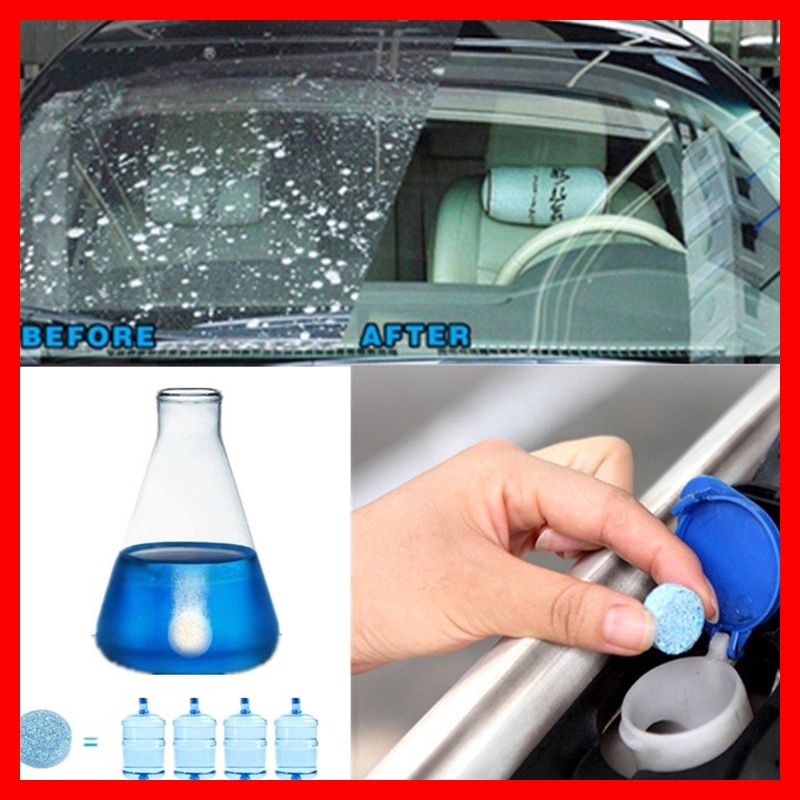 10 ชิ้น/แพ็ครถกระจกหน้ารถทำความสะอาดรถ Wiper Scraper Effervescent Cleaner แท็บเล็ต Toilet Toilet Cleaning