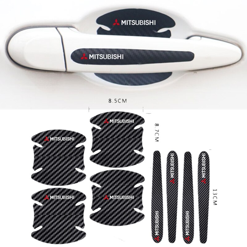 สติกเกอร์ฟิล์มคาร์บอนไฟเบอร์ สําหรับ Mitsubishi จํานวน 8 ชิ้น Triton Xpander Attrage Pajero Sport Mirage