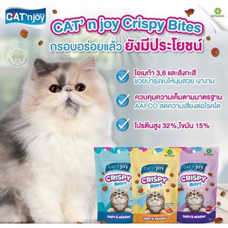 Cat n joy Crispy Bites ขนมแมว แค็ท เอ็นจอย คริสปี้ ไบท์ ขนาด 60 กรัม