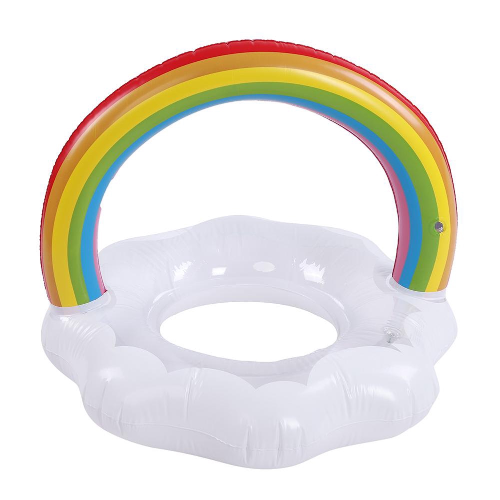 Swimming Raft Water Shape Ring Swim Cloud Pool Rainbow Inflatable Fun ...