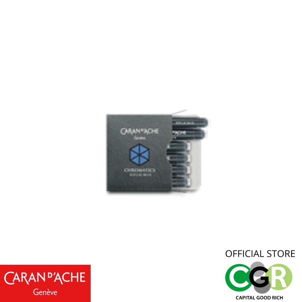 หมึกหลอด สีน้ำเงิน CARAN D'ACHE Ink Cartridge BLUE # 8021.140