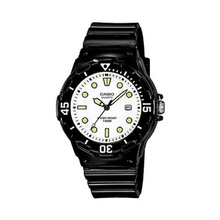 Casio Standard นาฬิกาข้อมือสุภาพสตรี สีดำ/ขาว สายเรซิ่น รุ่นLRW-200H-7E1VDF