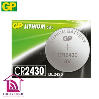 GP CR2430 ถ่าน Lithium Coin Cell 3V. ถ่านกระดุมใส่รีโมท สมาร์ทวอช เครื่องใช้ไฟฟ้าในบ้าน