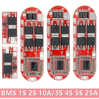 Bms 1S 2S 10A 3S 4S 5S 25A Bms 18650 ลิเธียมไอออน ลิเธียม ป้องกันแบตเตอรี่ แผงวงจรโมดูล