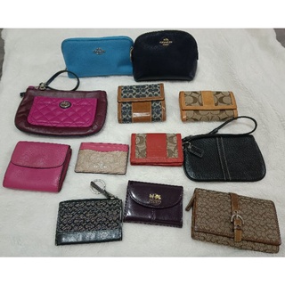 Used Coach  กระเป๋ามือสอง ของแท้ กระเป๋าสตางค์ กระเป๋าคล้องมือ(ราคาต่อใบ)กระเป๋าใส่เหรียญ ใส่การ์ด กระเป๋าเครื่องสำอางค์