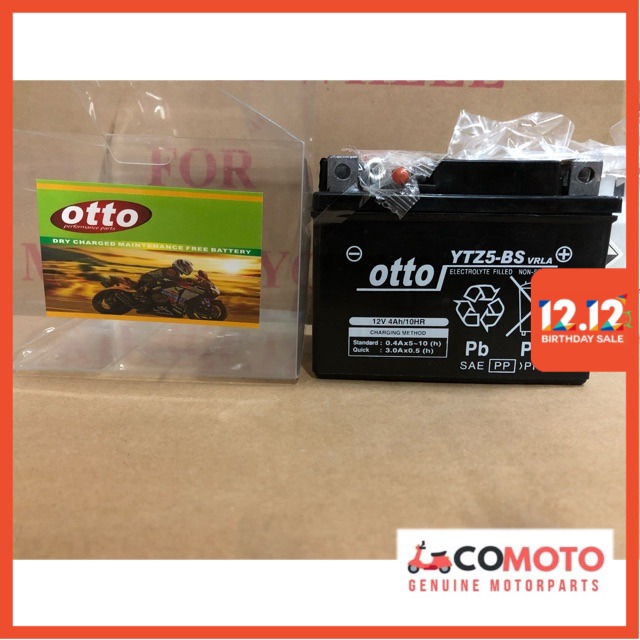 YTZ5S / YTZ5 แบตเตอรี่บํารุงรักษา MF ของรถจักรยานยนต์ฟรี