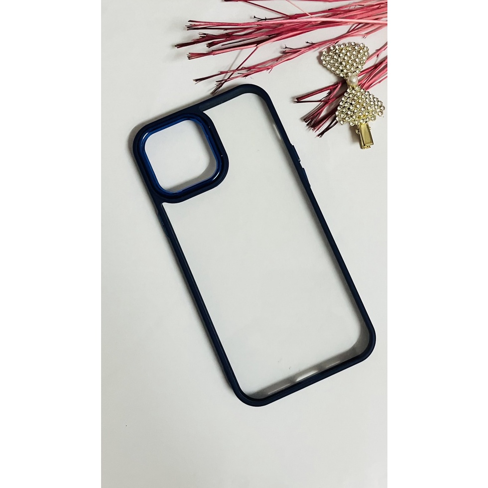 เคสใสขอบสีสำหรับรุ่นไอโฟน7g/8g/6plus/7plus/8plus/x/xs/xr/11/12pro/12promax/13/13pro