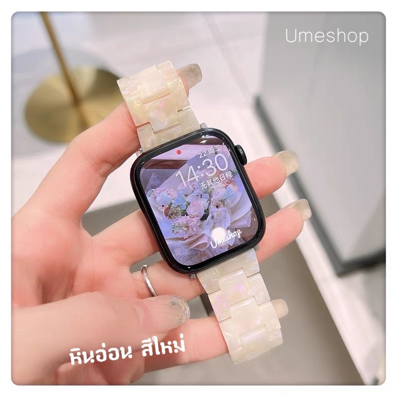หินอ่อน สายนาฬิกา watch ultra10 9 8 7 SE  6 5 4 3 2 1 สีสวย มาใหม่ ขนาด38/44/41/45/40/46/49mm ปรับความยาวได้  สายนาฬิกา