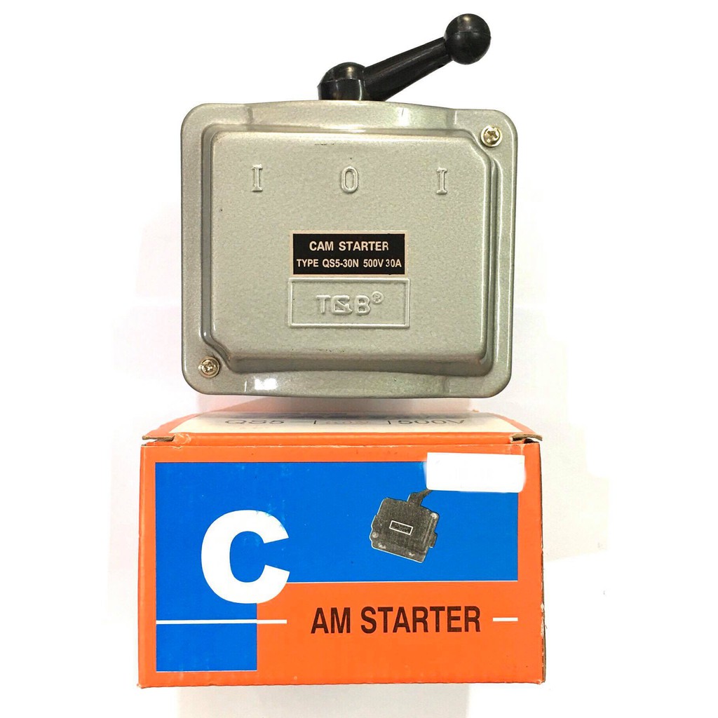 สวิทช์โยก เดินหน้า-ถอยหลัง 3P 30A 500V กล่องโลหะ CAM STARTER สวิทช์มอเตอร์ สวิทช์กลับทางหมุนมอเตอร์ จัดส่งKerry