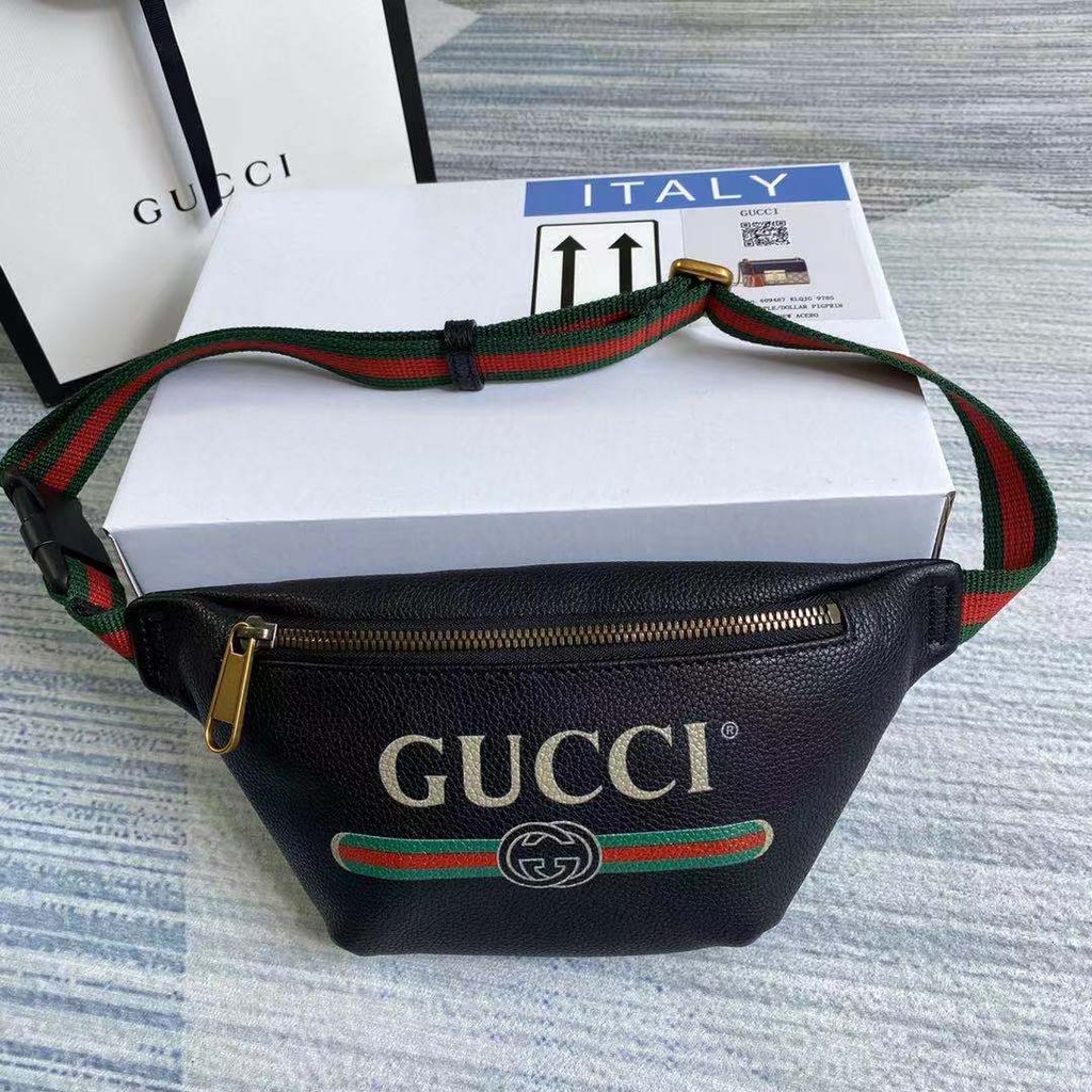 ถูกที่สุด ของแท้ 100% Gucci Print Small Belt Bag ใหม่(จัดส่งฟรี)22-28CM