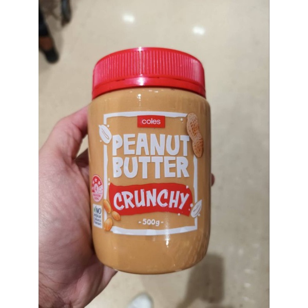 Coles Crunchy Penut Butter เนยถั่วลิสงชนิดบดหยาบ500 g.ราคาพิเศษ