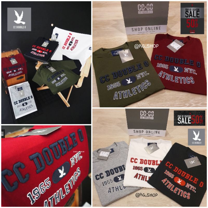 🔥ขายดี🔥 CC Double O 🕊 เสื้อยืด ซีซีดับเบิ้ลโอ งานปัก Cotton100% พร้อมส่ง ✅  (CC-NYC,NY1965)
