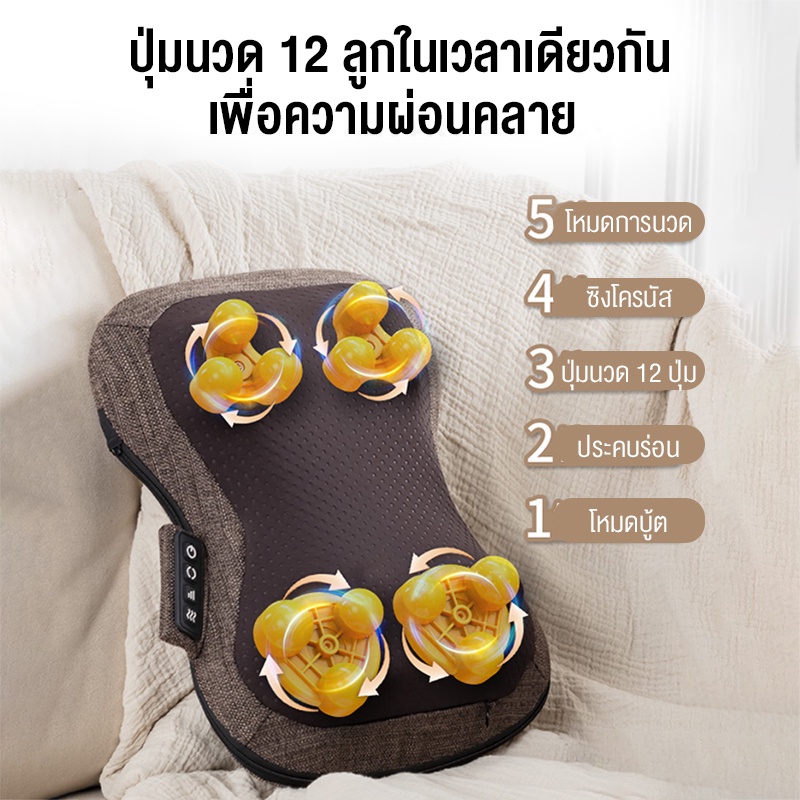 XUTI   เบาะนวดอเนกประสงค์  ผ่อนคลายกล้ามเนื้อ ส่วนหัว หลัง บอระเพ็ดประคบร้อน  (พร้อมส่ง) รูปที่ 8