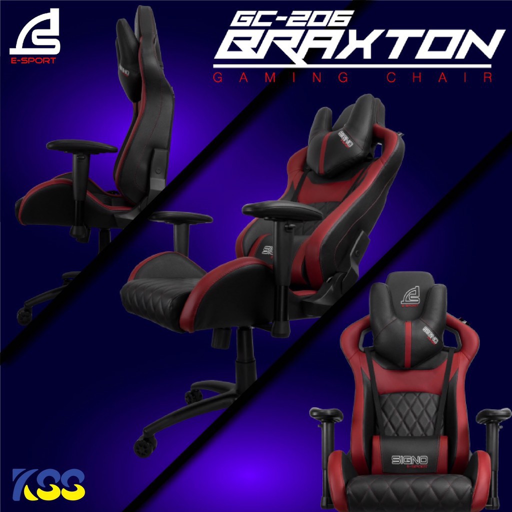 เก้าอี้ SIGNO GC-206 BRAXTON Gaming Chair(รับประกันสินค้า 1 ปี เต็ม )