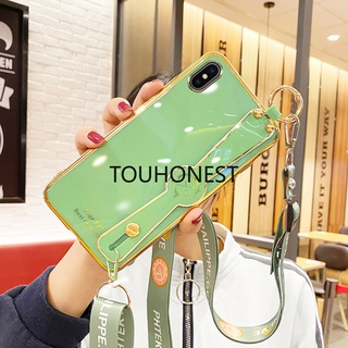 เคส For iPhone 7 Plus เคส For iPhone 8 Plus เคส For iPhone X XR Case For iPhone XS Max Case For iPhone 13 Pro Max Case For iPhone 13 mini Case For iPhone SE 2020 Cute TPU 6D Wrist Strap With Rope Soft Phone Cassing Cover Cases พร้อมสายคล้อง สําหรับ