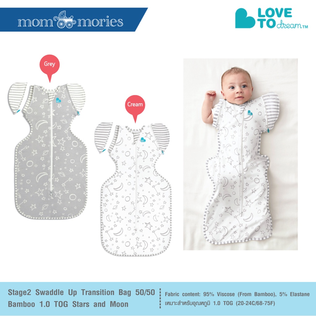 Love To Dream ผ้าห่อตัวเด็กแบบถอดแขน Satge2 Swaddle UP Transition Bag