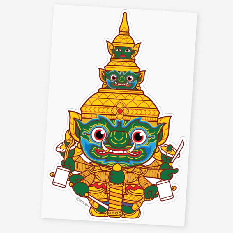 สติ๊กเกอร์ รามเกียรติ์กันน้ำ ลิขสิทธิ์แท้ / Waterproof Ramakien Sticker Holen โฮเล่น ของขวัญ สติกเกอร์ แปะเคสโทรศัพท์