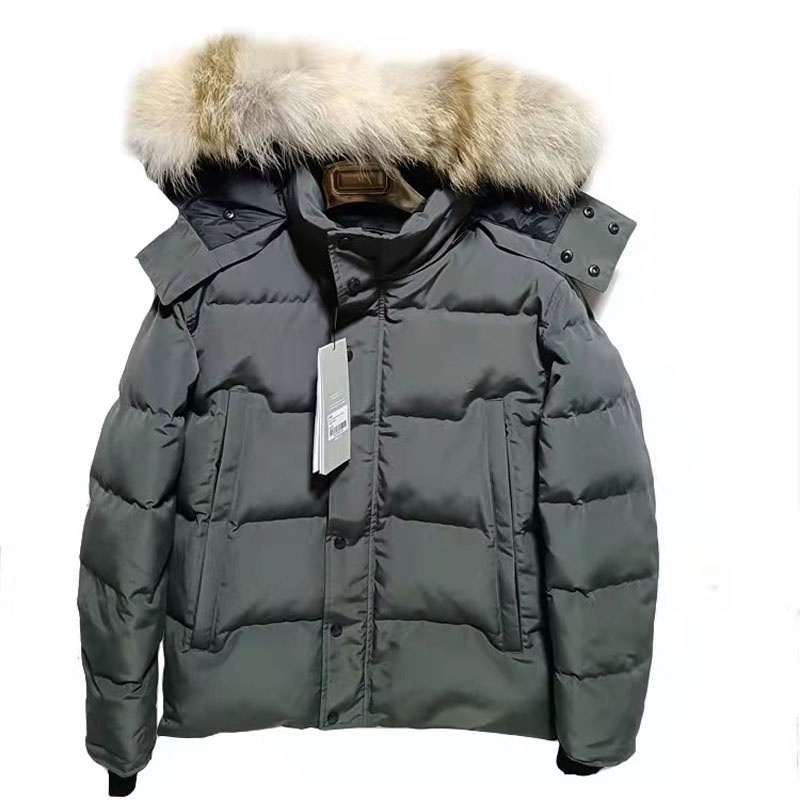 หลังการขายClassic Fashion Real Coyote Fur Winter Mens Canadian CG Wyndham Parka Goose Down Jacket  Outdoor Coat Wnd Wate #4