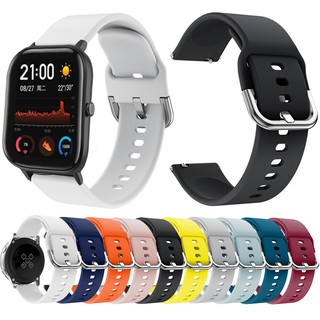 สายนาฬิกาข้อมือซิลิโคนสําหรับ Huami Amazfit Gts / Gts 2 / GTS 2 mini / GTS 2e / Amazfit Bip / Bip S / Amazfit Gtr 42 มม .