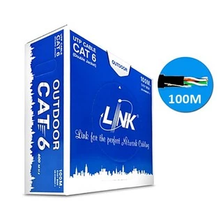 ✔ของแท้✔สายแลน LINK (US-9106OUT-1) CAT6 UTP Cable (100m/Box) Outdoor Original สายแลนนอกอาคาร (สีดำ)