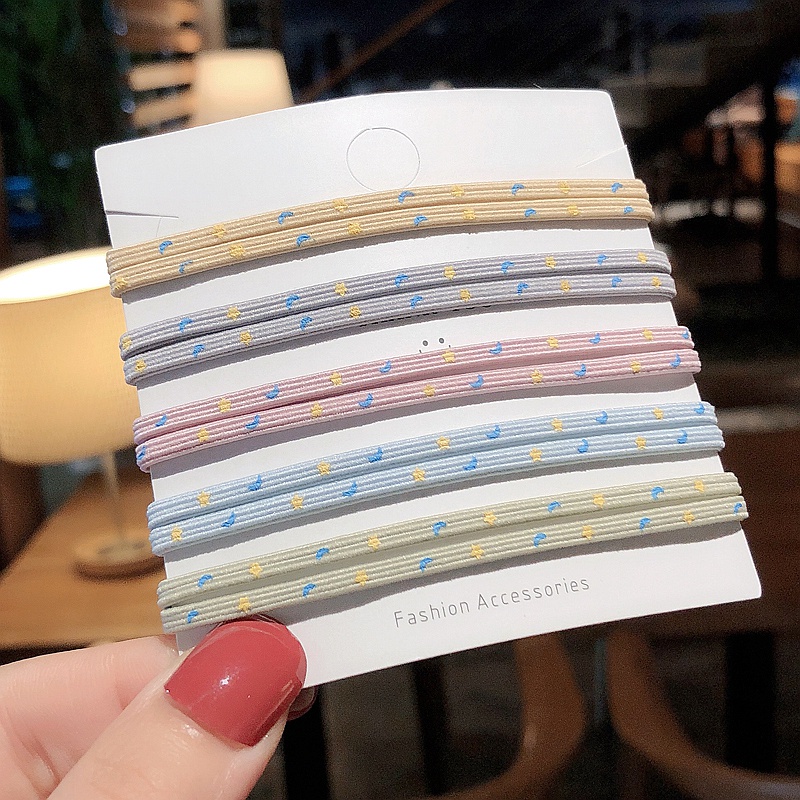 5 ชิ ้ น Simple Basic Hair Tie ชุดสาวเกาหลียางรัดผมน ่ ารักเชือกผมอุปกรณ ์ เสริมผม - รูปที่ 7