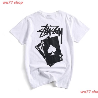 เสื้อยืดโอเวอร์ไซส์wu77 shop ฤดูร้อนใหม่stussyแขนสั้นSitu XiBlaja Teeเล่นไพ่พิมพ์ชายและหญิงครึ่งแขนTเสื้อ เสื้อยืด ดพิมพ