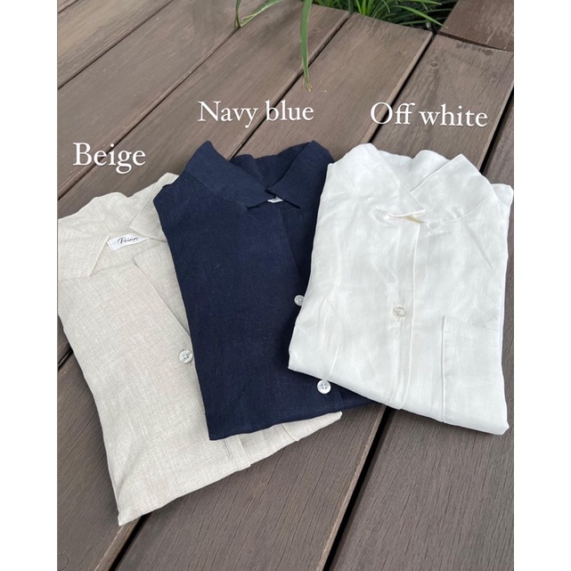 PRINN Linen shirt เสื้อเชิร์ตลินินแขนสั้นผ้าลินินแท้100%