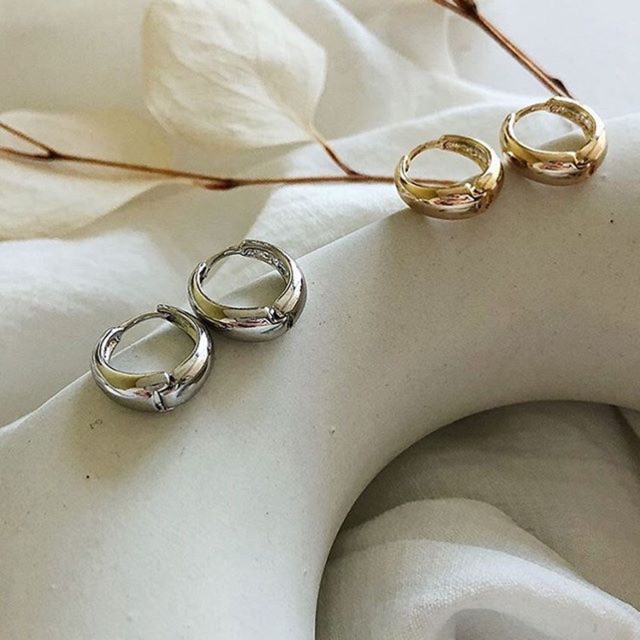 A.piece ต่างหูห่วง [stainless steel] Petite hoop