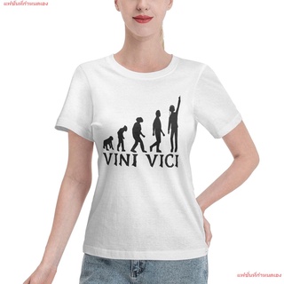 แฟชั่นที่กำหนดเอง เสื้อผ้าผู้ญิง DJ Disc Jockey ดีเจ ดนตรี VINI VICI LOGO Tee Womens Basic Short Sleeve T-Shirt เสื้อยื