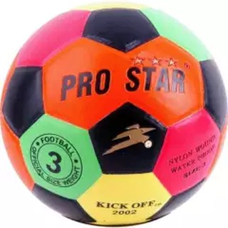 Soccer Ball ลูกฟุตบอล PRO STAR สีนีออน หนัง PVC เบอร์ 3 รุ่น KICK-OFF 2002 3NEON แถมตาข่ายใส่ลูกฟุตบอล