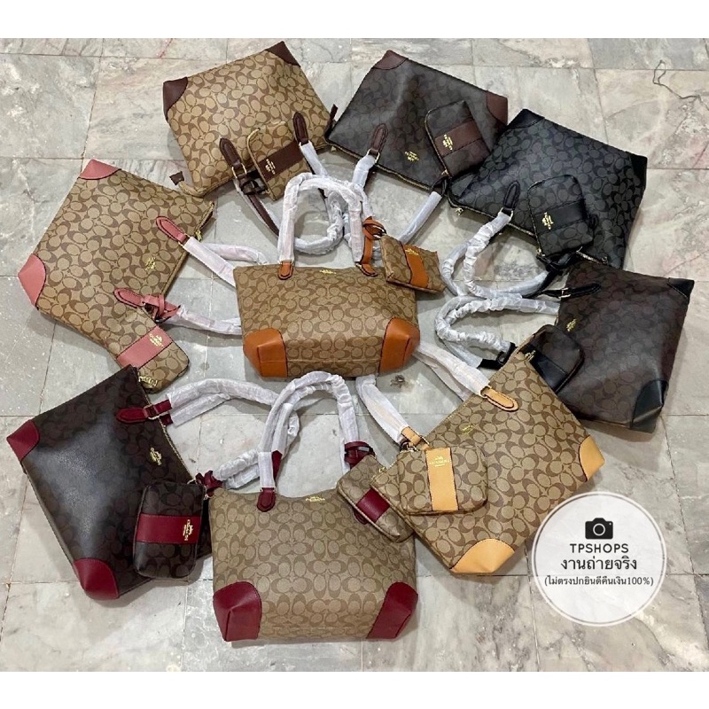 ‼️1 แถม 1 ‼️#กระเป๋าสะพายไหล่ Coach shopping zip tote (แถมกระเป๋าคล้องมือฟรี‼️) โค้ชชอปปิ้ง SP รหัส 885