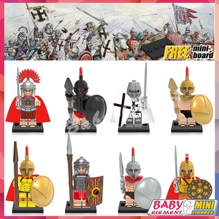 ฟิกเกอร์ Spartan Warrior Crusader Commander Roman Infantry ขนาดเล็ก 8 แบบ ของเล่นสําหรับเด็ก X0164