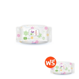 Eurosoft Baby Wipes (1 แถม 1) ผ้าเช็ดทำความสะอาดสำหรับเด็ก ทิชชู่เปียกสำหรับเด็ก สูตรอ่อนโยน