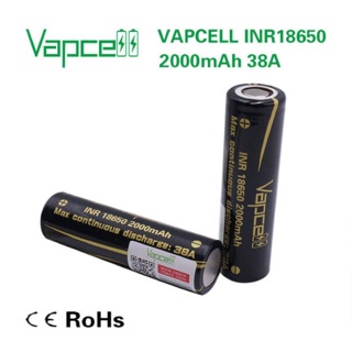 Vapcell INR18650 2000mAh 38A ของแท้ เช็คโค๊ดได้(1ก้อน)