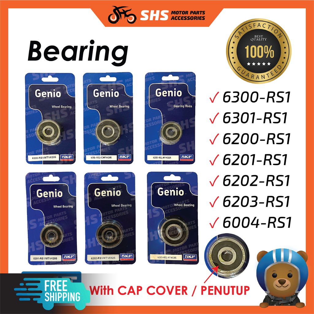 SKF BEARING / BERING พร้อมฝาครอบหมวก/PENUTUP 6300-RS1,6301-RS1,6200-RS1,6201-RS1,6202-RS1,6203-RS1,6