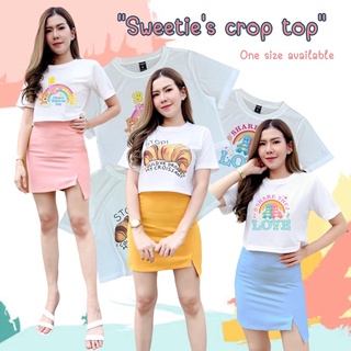 Sweetie’s crop top เสื้อครอปแขนสั้นลายน่ารักๆ [สินค้าพร้อมส่ง] มี3ลาย